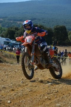 After learning Italy was no longer in the picture, Taylor Robert found himself having to strike a delicate balance between backing it down slightly to make sure he finishes the event and still riding on the edge to preserve his overall lead individually at the 2016 ISDE. He was fourth for the day overall but still leads on aggregate time. PHOTO BY MARK KARIYA.