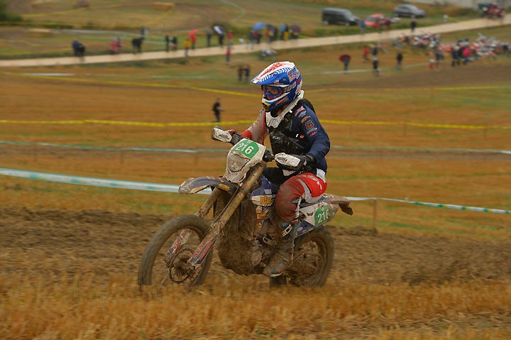 A revitalized Grant Baylor proved to be the fastest of the U.S. Junior World Trophy team at the 2016 ISDE today. The team climbed another spot to second behind Sweden in the mud and mist today. PHOTO BY MARK KARIYA.