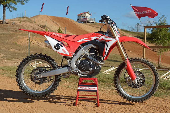 Our introduction to the 2017 Honda CRF450R took place at the beautifully groomed Monster Mountain MX Park near Montgomery, Alabama.