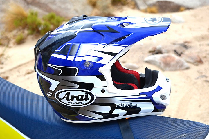 The VX-Pro4 is the most ventilated full-face helmet Arai has ever produced. The air channel begins in the brow of the helmet, under the visor and evacuates out the (black) diffuser at the rear of the helmet.