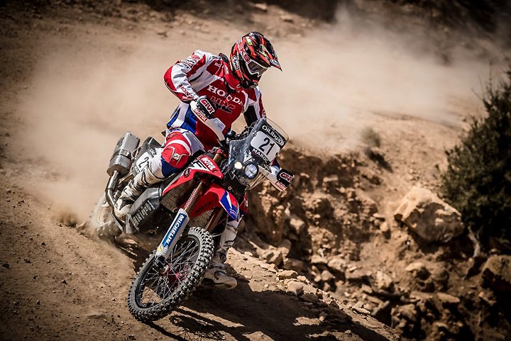 Ricky Brabec had a disastrous Stage 3 in Morocco, suffering electrical problems that have effectvely ended his chances for a podium finish. PHOTO COURTESY OF TEAM HRC.