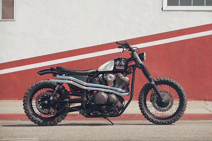 Part of Yamaha's series of Yard Built projects, Brat Style's Checkered Scrambler Yamaha SCR950 pays homage to the early days of desert racing when big twins dominated the scene.