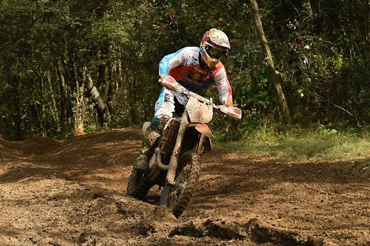 FMF/KTM Factory Racing's Kailub Russell is seeking is 10th win in 13 rounds of the AMSOIL GNCC Series at the season finale AMSOIL Ironman GNCC in Crawfordsville, Indiana, this weekend. PHOTO BY KEN HILL.