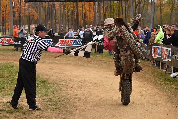 Kailub Russell earned his 40th career GNCC win and his 10th of the season at the AMSOIL GNCC Series finale Ironman GNCC in Indiana. PHOTO BY KEN HILL.