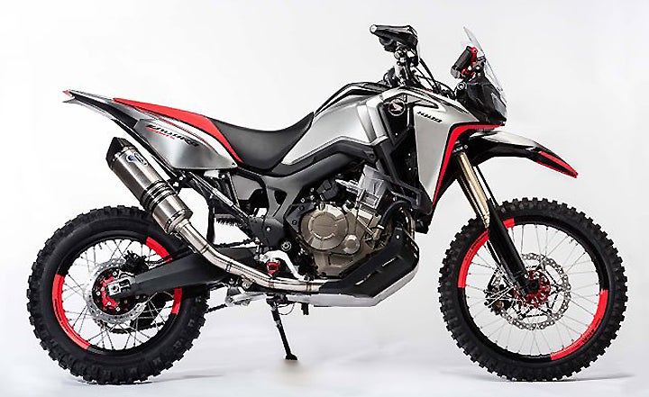 Honda's Africa Twin Enduro Sports Concept machine gives the stock Africa Twin a much more competition-oriented look that hearkens to the days when big twins ruled the Dakar Rally.
