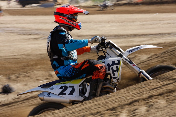 Sweden's Lars Larsson was one of the pioneers of American motocross, and he continues to ride Husqvarnas in competition today at 75 years of age. PHOTO BY JEAN TURNER.