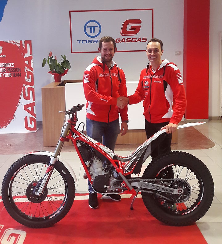 James Dabill (left) will ride for the factory Gas Gas trials team in FIM World Championship events in 2017 and 2018.