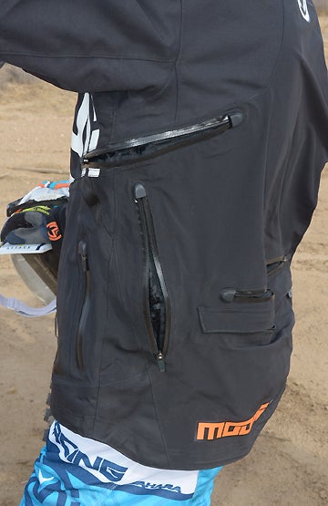 The XCR offers plenty of ventilation, with seven well-placed zippers to allow air to pass through the jacket's dual-layer, waterproof/windproof fabric.