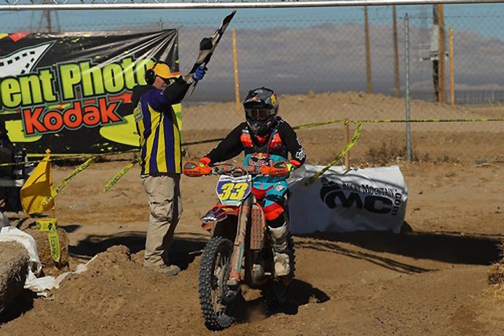 Taylor Robert crossed the finish line to take his second consecutive WORCS victory during round two at Buffalo Bill's Resort and Casino in Primm, Nevada, on January 29. PHOTO BY HARLEN FOLEY/WORCSRACING.COM.