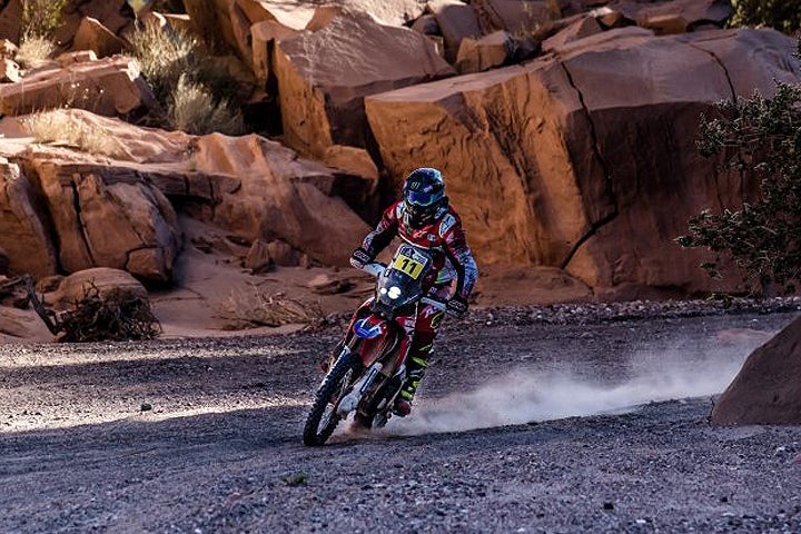 Joan Barreda scored his third win of the 2017 Dakar Rally during Stage 10 today. PHOTO COURTESY OF TEAM HRC.