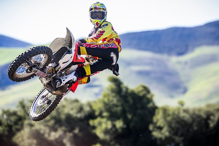 Ken Roczen rode the same bike and wore the same gear in the same place that the great Jeremy McGrath wore when he filmed a video segment for the Fox video Terrafirma 2 in 1994, PHOTO COURTESY OF RED BULL CONTENT POOL.