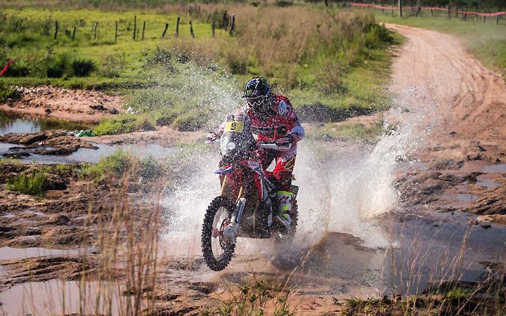 Ricky Brabec tried to conserve his machine while riding as fast as possible in Stage 2. The American finished seventh on the stage and slipped from second overall to sixth overall. PHOTO COURTESY OF TEAM HRC.