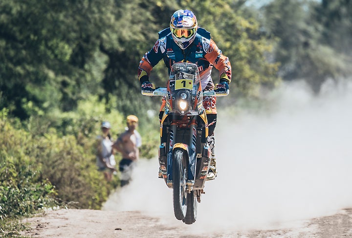 Reigning Dakar Champion Toby Price vaulted from 17th overall into the rally lead with a win in Stage 2 on Tuesday. PHOTO COURTESY OF RED BULL CONTENT POOL.