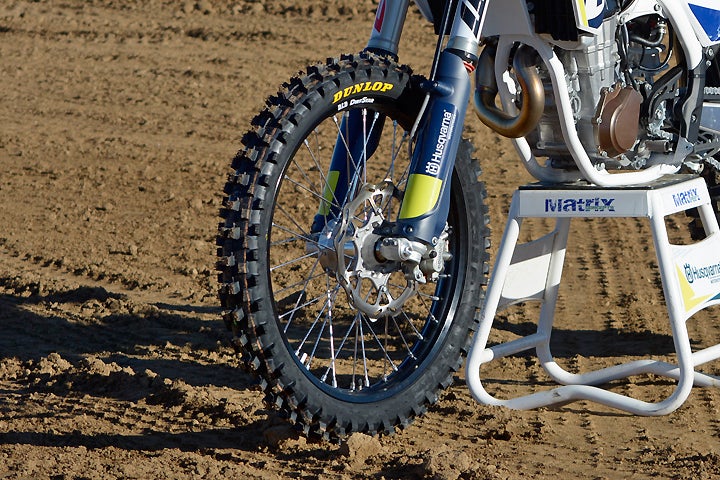 If there’s one area where the Husqvarna brand has most clearly benefitted by its partnership with KTM, it’s the brakes. The Husqvarna’s 260mm Brembo-clamped rotor ties the KTM for best stopping power in the class.