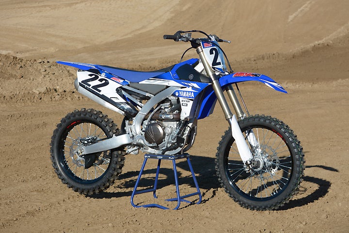 Yamaha still has the only reverse-incline (rearward facing cylinder head) engine in the 450cc class. The YZ450F last underwent a major redesign in 2014.