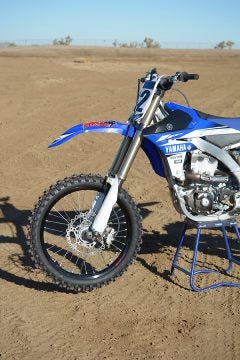Prior to this year, the Yamaha YZ450F was the lone coil spring fork holdout in the 450cc motocross class. The Yamaha’s 48mm KYB Speed Sensitive System fork is still a top performer.