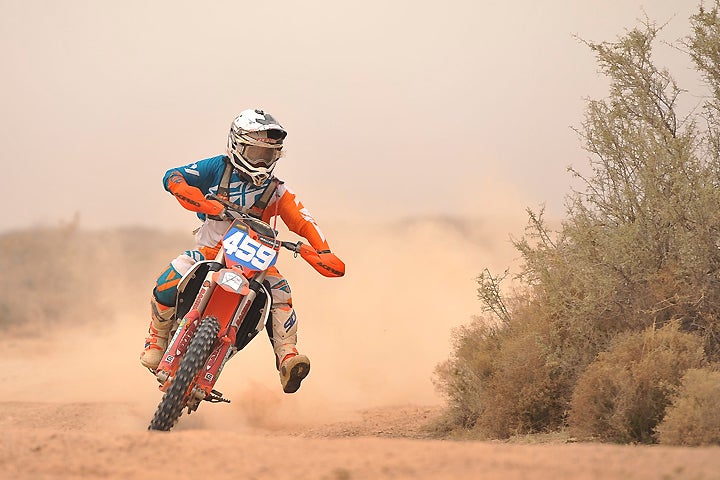 After knocking on the door, Britney Gallegos got her first-ever Women A victory, the privateer out-dueling FMF KTM’s Kacy Martinez by a scant five seconds. PHOTO BY MARK KARIYA.